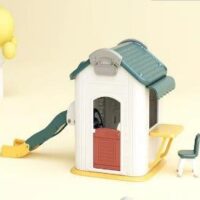 Playhouse with Slide & Picnic Table Set for Kids