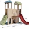 Large Playhouse Tower with Slide for Playgrounds