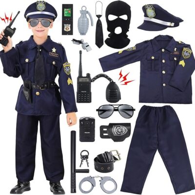 Kids Police Officer Costume Set with Accessories