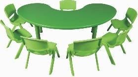 Half-Moon Kids Table with Steel Legs for Classrooms