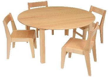Round Wooden Kids Table for Group Activities