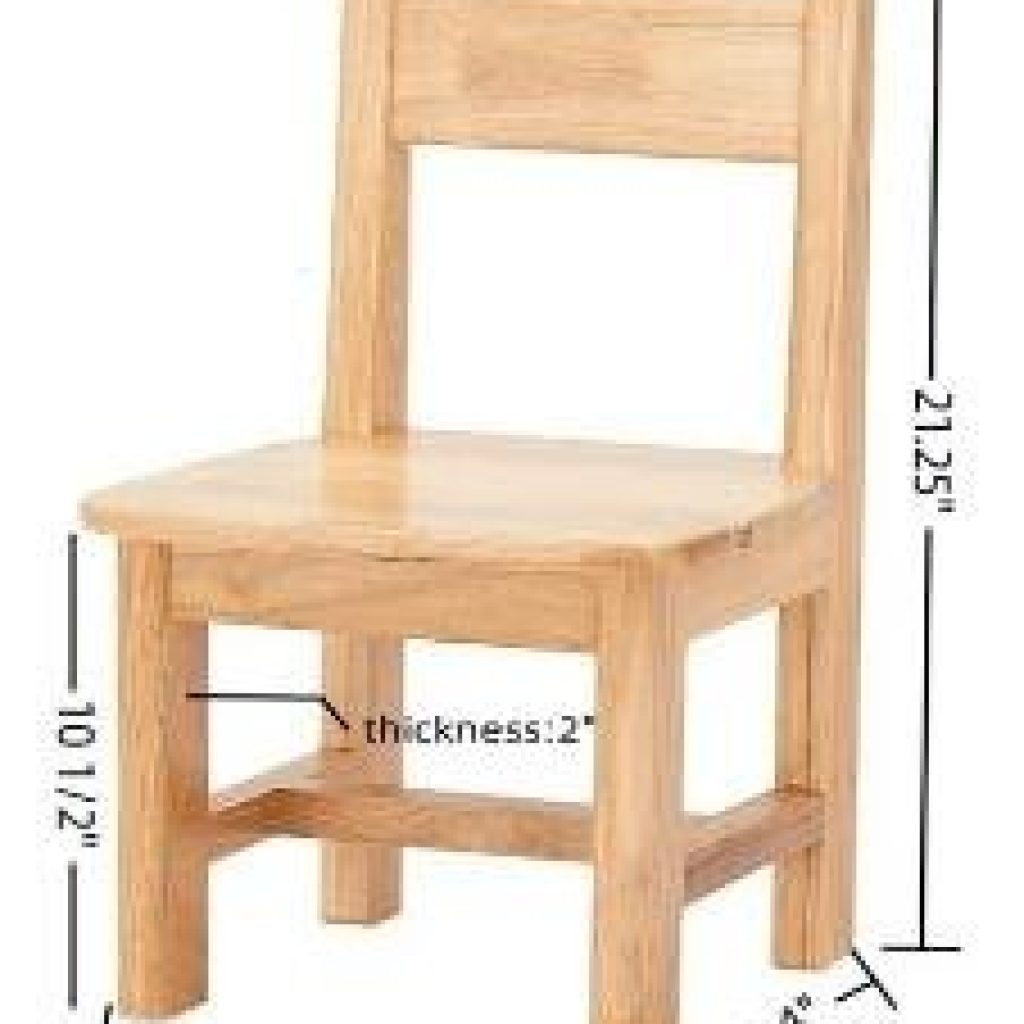Wooden Kids Chair with Backrest, 28cm Seat Height