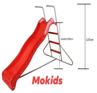 Wavy Kids Slide with Metal Ladder Frame
