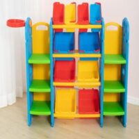 Multifunctional Toy Storage Cabinet with Bins