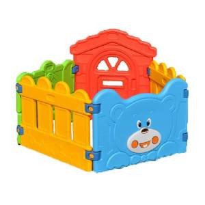 Plastic Baby Playpen with Playhouse Panel