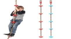 Climbing Rope with Colourful Disc Footholds for Kids
