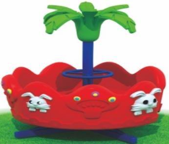 Children's Merry Go Round with Rabbit Seats & Palm Canopy