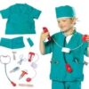Kids Surgeon Costume Set with Scrubs, Cap & Instruments